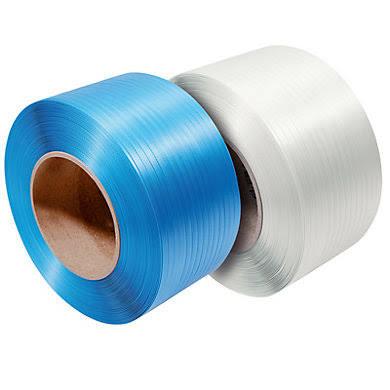 Bobines de feuillard plastique bleu et blanc pour emballage industriel